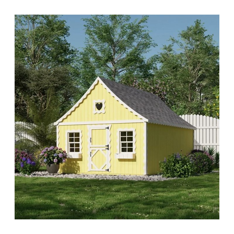 Little Cottage Co. 8x12 Gingerbread Cottage Wood Playhouse Kit - (8x12 GBP-PNK)