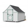 Little Cottage Co. 8x10 Gingerbread Cottage Wood Playhouse Kit with Loft, Deck & Rail - (8x10 GBP-PNK-DR-LFT)