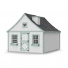 Little Cottage Co. 8x10 Gingerbread Cottage Wood Playhouse Kit with Floor - (8x10 GBP-PNK-FK)