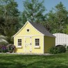 Little Cottage Co. 8x8 Gingerbread Cottage Wood Playhouse Kit with Floor & Loft - (8x8 GBP-PNK-FK-LFT)
