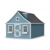 Little Cottage Co. 8x12 Gingerbread Cottage Wood Playhouse Kit with Floor & Loft - (8x10 GBP-PNK-FK-LFT)