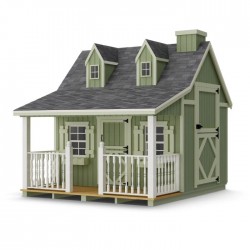 Little Cottage Co. 9x8 Pennfield Cottage Wood Playhouse Kit with Porch - (9x8 PC-PNK)