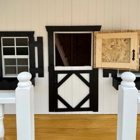 Little Cottage Co. 9x8 Pennfield Cottage Wood Playhouse Kit with Porch - (9x8 PC-PNK)