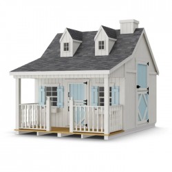Little Cottage Co. 11x8 Pennfield Cottage Wood Playhouse Kit with Porch - (11x8 PC-PNK)
