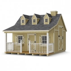 Little Cottage Co. 11x10 Pennfield Cottage Wood Playhouse Kit with Porch - (11x10 PC-PNK)