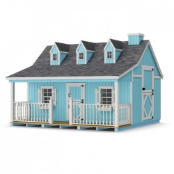 Little Cottage Co. 11x12 Pennfield Cottage Wood Playhouse Kit with Porch - (11x12 PC-PNK)