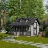 Little Cottage Co. 11x10 Craftsman Wood Playhouse Kit with Porch & Slide - (11x10 CMP-PNK)