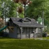 Little Cottage Co. 11x10 Craftsman Wood Playhouse Kit with Porch & Slide - (11x10 CMP-PNK)