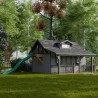 Little Cottage Co. 11x12 Craftsman Wood Playhouse Kit with Porch & Slide - (11x12 CMP-PNK)