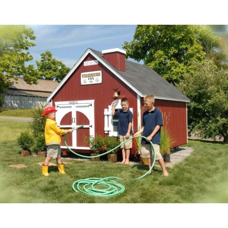 Little Cottage Co. 8x8 Firehouse Wood Playhouse Kit - (8x8 FHP-PNK)