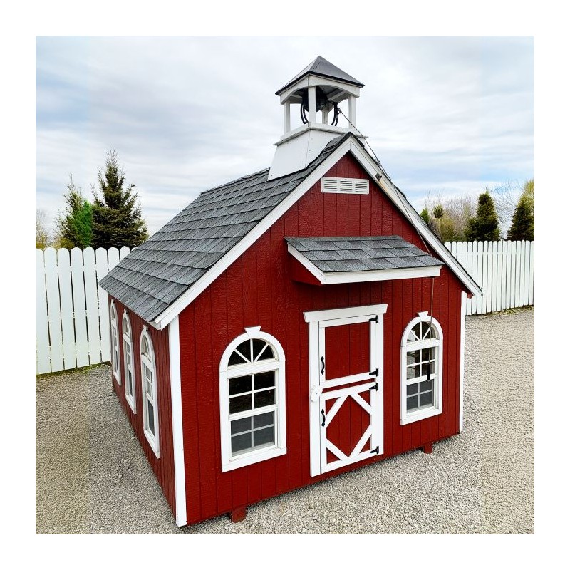 Little Cottage Co. 8x8 Stratford Schoolhouse Wood Playhouse Kit - (8x8 SSH-PNK)