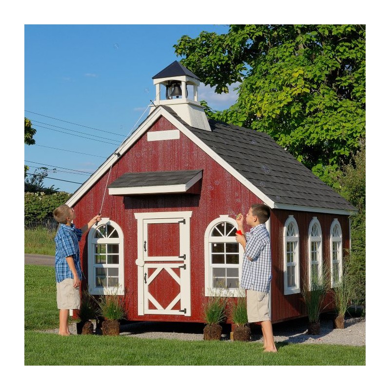 Little Cottage Co. 8x8 Stratford Schoolhouse Wood Playhouse Kit - (8x8 SSH-PNK)