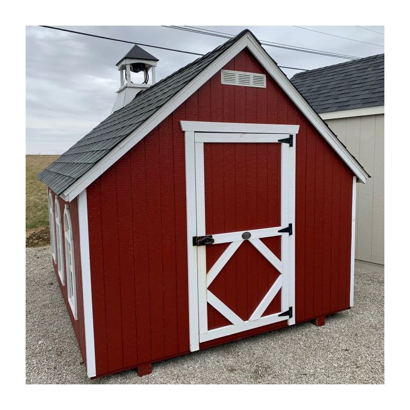 Little Cottage Co. 8x12 Stratford Schoolhouse Wood Playhouse Kit - (8x12 SSH-PNK)