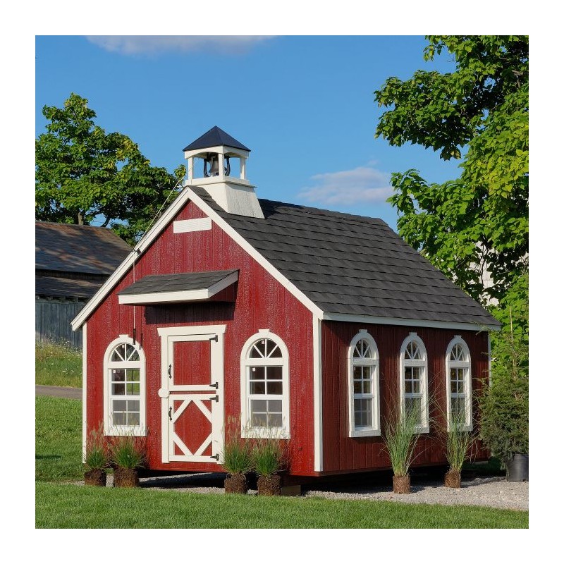 Little Cottage Co. 8x12 Stratford Schoolhouse Wood Playhouse Kit - (8x12 SSH-PNK)