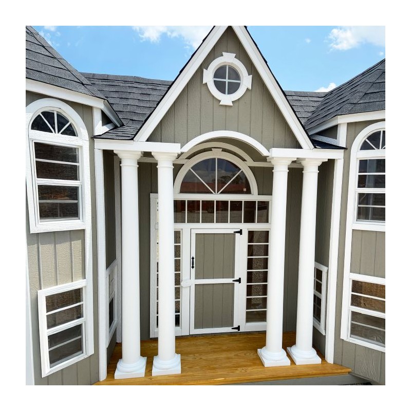 Little Cottage Co. 10x16 Grand Portico Large Mansion Wood Playhouse Kit - (10x16 GPM-PNK)