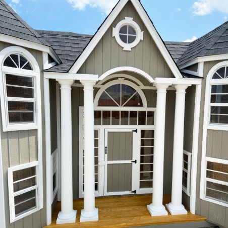 Little Cottage Co. 10x16 Grand Portico Large Mansion Wood Playhouse Kit - (10x16 GPM-PNK)