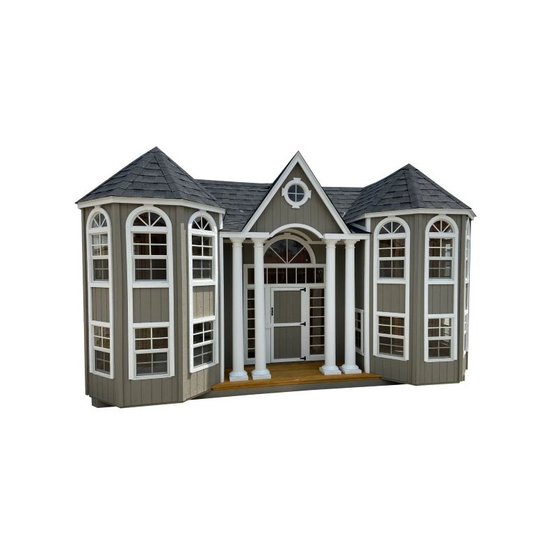 Little Cottage Co. 10x16 Grand Portico Large Mansion Wood Playhouse Kit - (10x16 GPM-PNK)