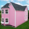 Little Cottage Co. 8x16 Sara's Victorian Large Mansion Wood Playhouse Kit - (8x16 SVM-PNK)