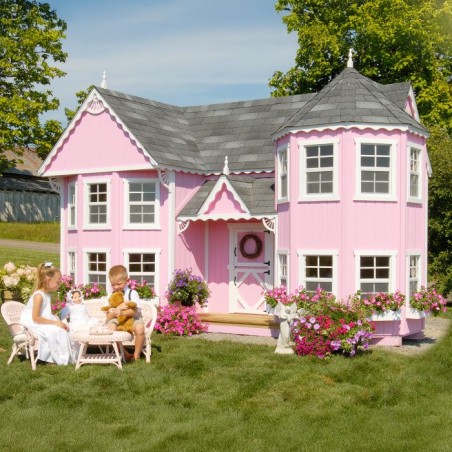 Little Cottage Co. 8x16 Sara's Victorian Large Mansion Wood Playhouse Kit - (8x16 SVM-PNK)
