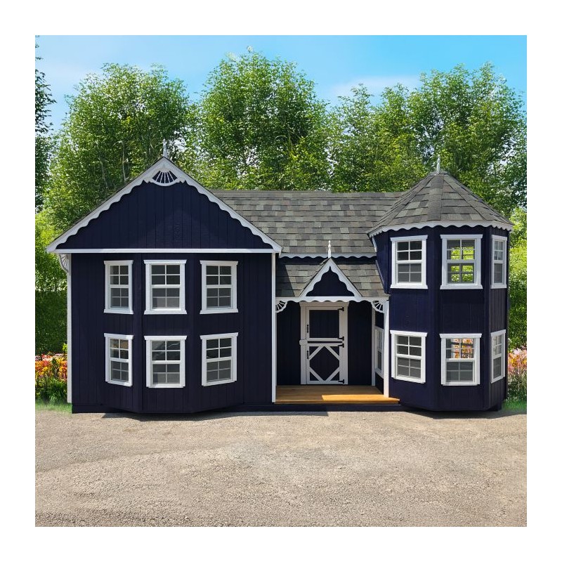 Little Cottage Co. 10x18 Sara's Victorian Large Mansion Wood Playhouse Kit - (10x18 SVM-PNK)