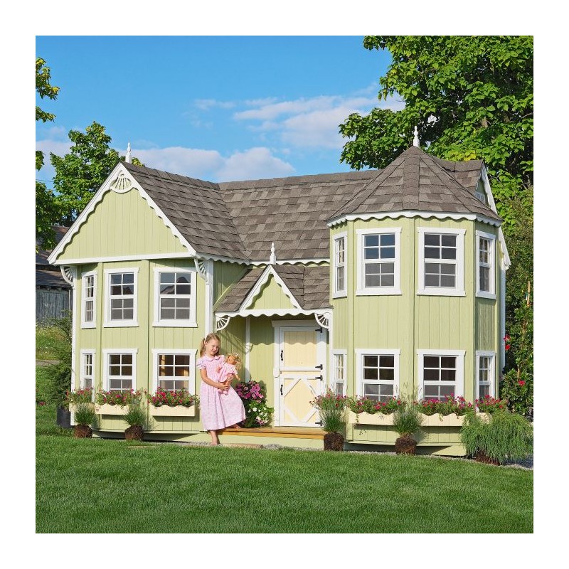 Little Cottage Co. 10x18 Sara's Victorian Large Mansion Wood Playhouse Kit - (10x18 SVM-PNK)