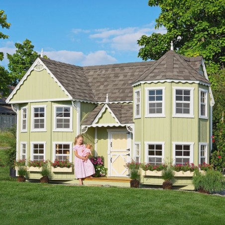 Little Cottage Co. 10x18 Sara's Victorian Large Mansion Wood Playhouse Kit - (10x18 SVM-PNK)