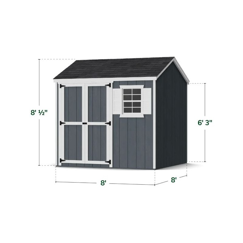 Little Cottage Co. 8x8 Value Workshop Wood Storage Shed Kit - (8x8 VWS-PC)