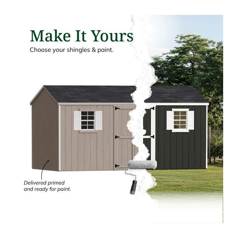 Little Cottage Co. 8x16 Value Workshop Wood Storage Shed Kit - (8x16 VWS-PC)
