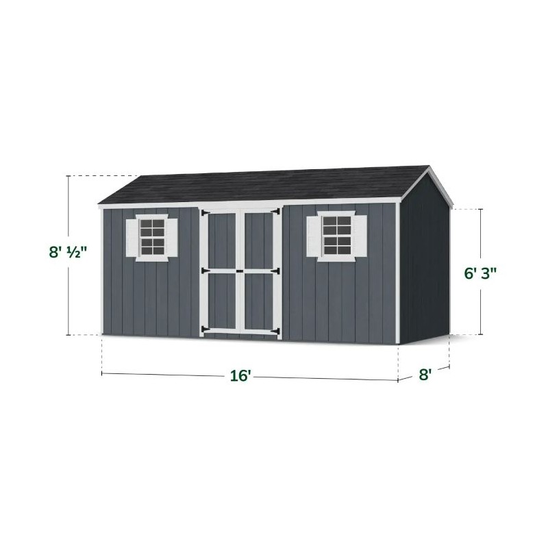 Little Cottage Co. 8x16 Value Workshop Wood Storage Shed Kit - (8x16 VWS-PC)