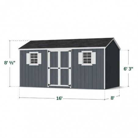 Little Cottage Co. 8x16 Value Workshop Wood Storage Shed Kit - (8x16 VWS-PC)