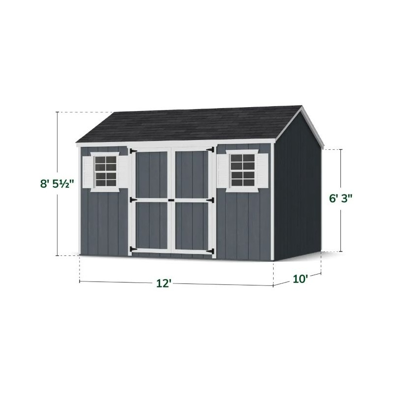 Little Cottage Co. 10x12 Value Workshop Wood Storage Shed Kit - (10x12 VWS-PC)