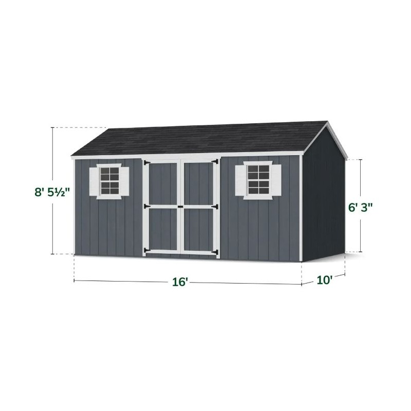 Little Cottage Co. 10x16 Value Workshop Wood Storage Shed Kit - (10x16 VWS-PC)