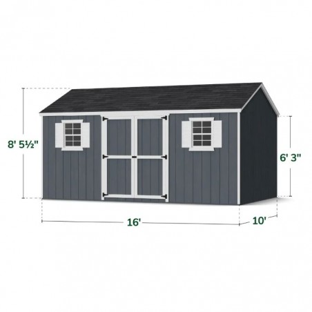 Little Cottage Co. 10x16 Value Workshop Wood Storage Shed Kit - (10x16 VWS-PC)