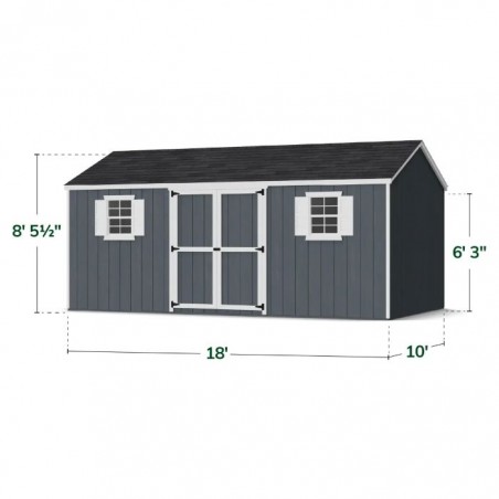 Little Cottage Co. 10x18 Value Workshop Wood Storage Shed Kit - (10x18 VWS-PC)
