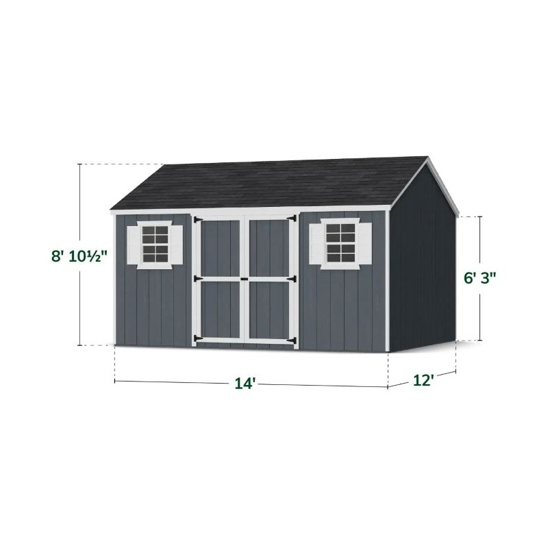 Little Cottage Co. 12x14 Value Workshop Wood Storage Shed Kit - (12x14 VWS-PC)