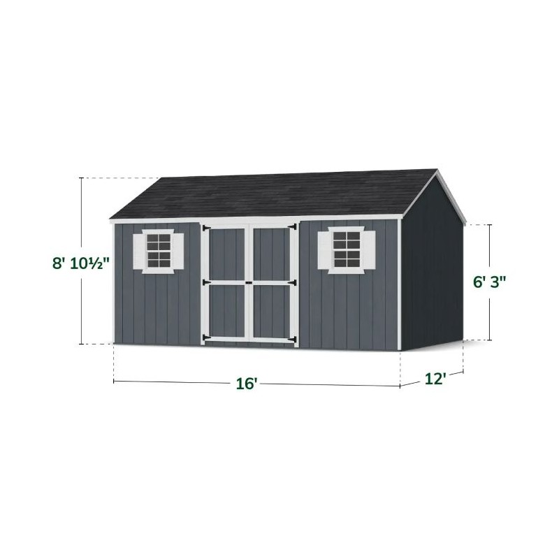 Little Cottage Co. 12x16 Value Workshop Wood Storage Shed Kit - (12x16 VWS-PC)