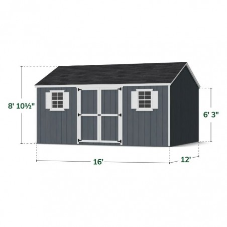 Little Cottage Co. 12x16 Value Workshop Wood Storage Shed Kit - (12x16 VWS-PC)
