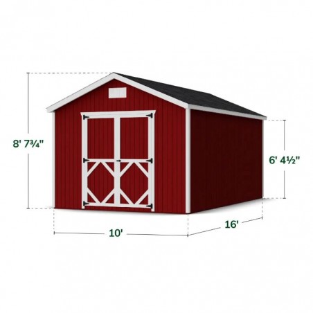 Little Cottage Co. Pre-Cut 10x16 Classic Gable Wood Shed Kit - (10x16 CGS-PC)
