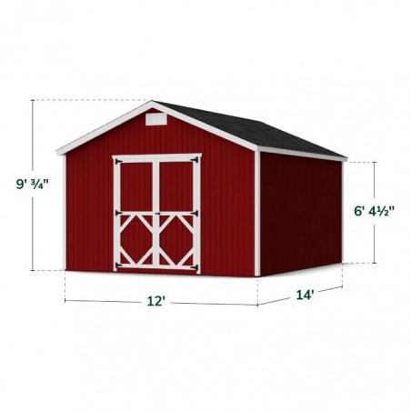 Little Cottage Co. Pre-Cut 12x14 Classic Gable Wood Shed Kit - (12x14 CGS-PC)