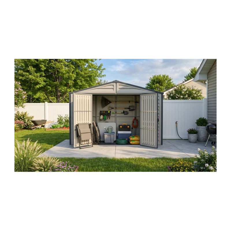 Duramax 10x3 RidgeLine Vinyl Storage Shed Kit - (10103)
