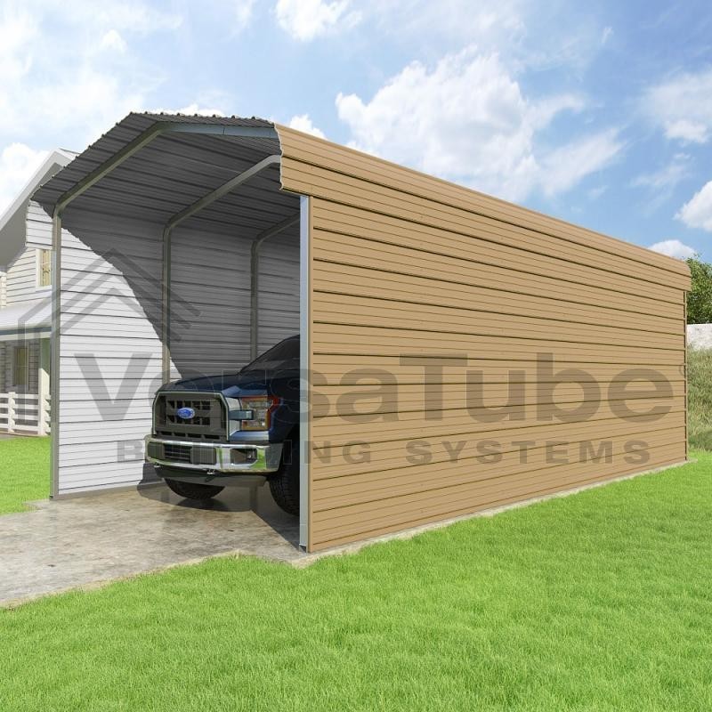 Versatube 3-Sided 12x29x7 Classic Steel Carport Kit (C3E012290070)