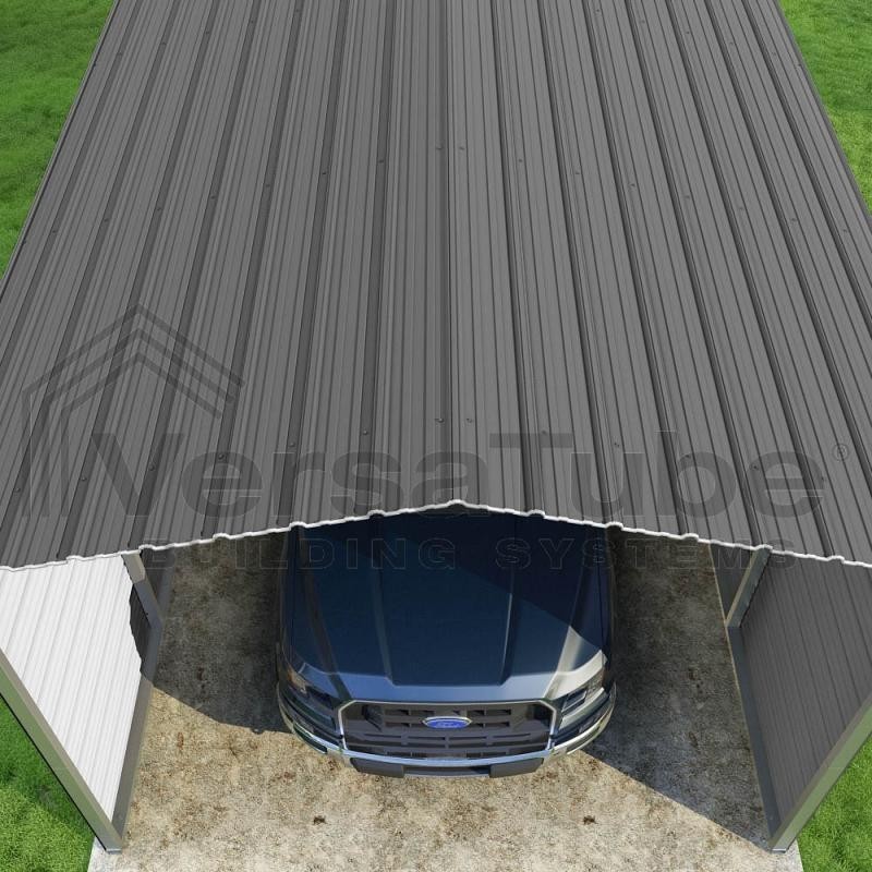 Versatube 3-Sided 12x29x7 Classic Steel Carport Kit (C3E012290070)