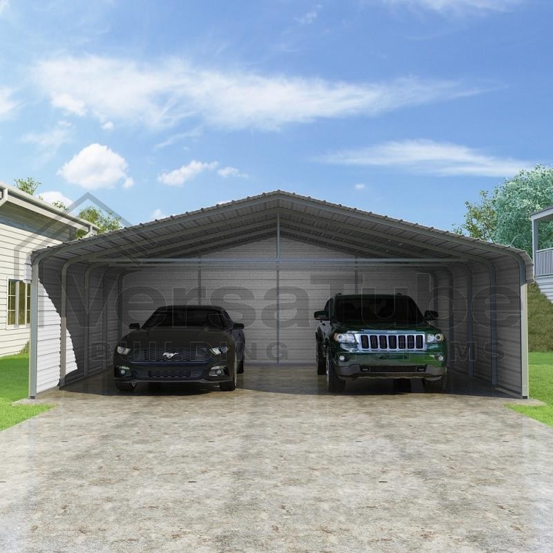Versatube 3-Sided 24x20x10 Classic Steel Carport Kit (C3E324200100)