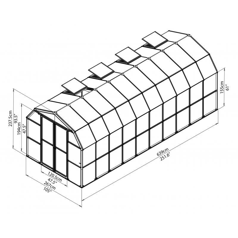 Rion 8x20 Prestige 2 Greenhouse Kit - Twin Wall (HG7320)