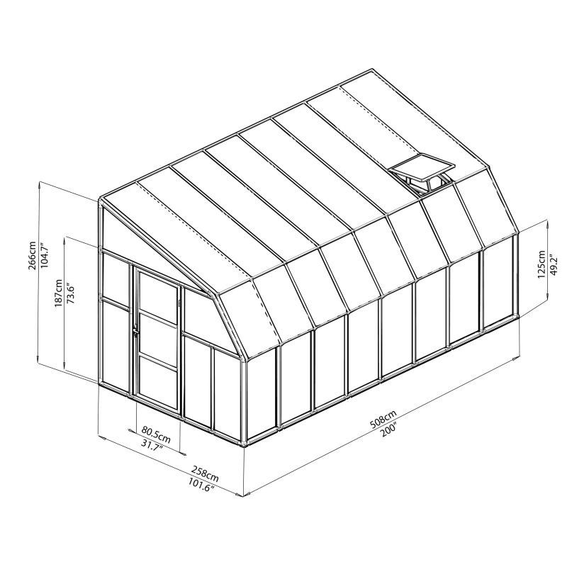 Rion  8x16 Sun Room 2 Greenhouse Kit - White (HG7616)