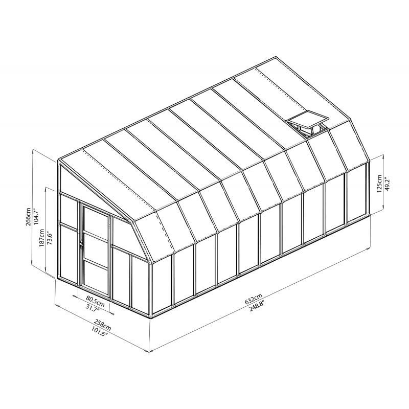 Rion  8x20 Sun Room 2 Greenhouse Kit - White (HG7620)