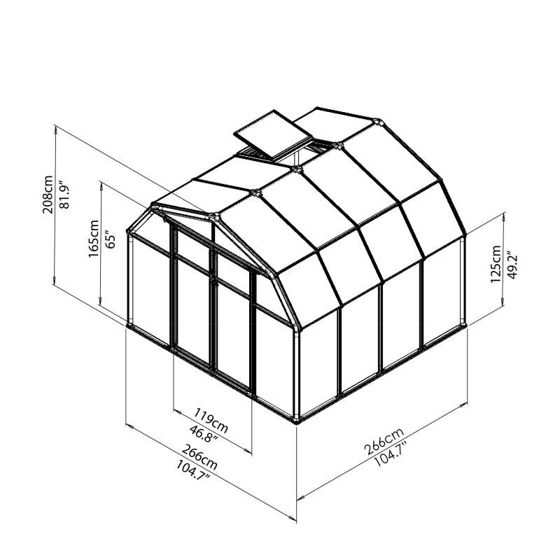 Rion 8x8 Hobby Gardener 2 Twin Wall Greenhouse Kit (HG7108)