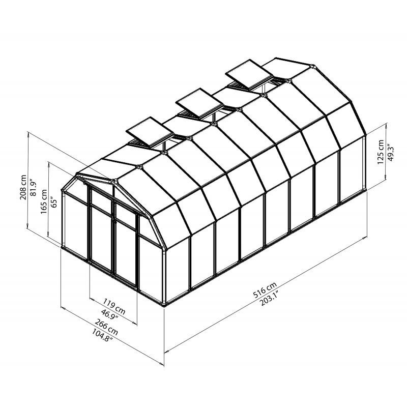 Rion 8x16 Hobby Gardener 2 Twin Wall Greenhouse Kit (HG7116)
