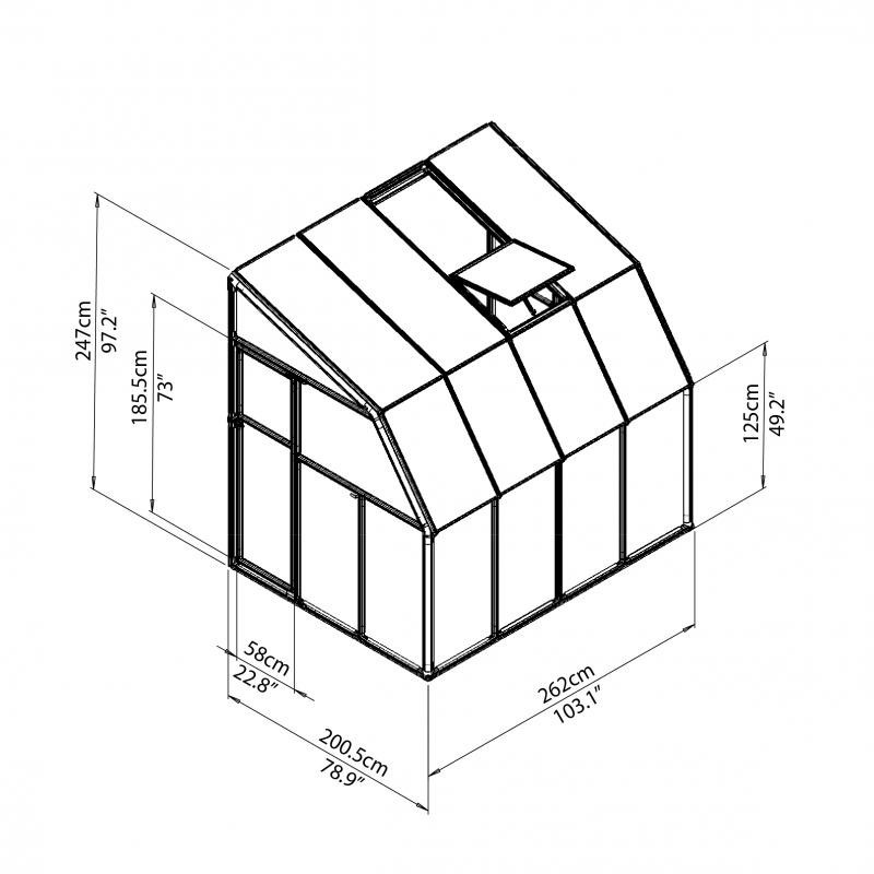 Rion 6x8 Sun Room 2 - Greenhouse Kit - White (HG7508)