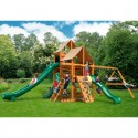 Gorilla Great Skye II Cedar Wood Swing Set Kit w/ Amber Posts & SunbrellaÂ® Canvas Forest Green Canopy - Amber (01-0031-AP-2)